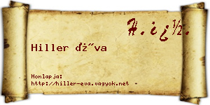 Hiller Éva névjegykártya